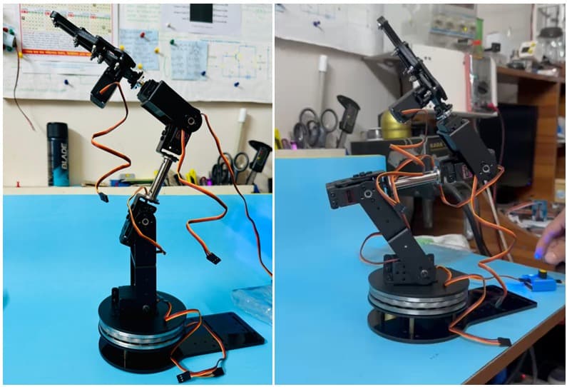Hand Gesture Controlled 5 DOF Robotic Arm
